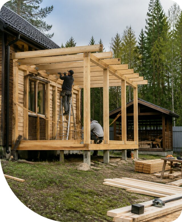 Строительство пристроек и построек на участке в Мончегорске